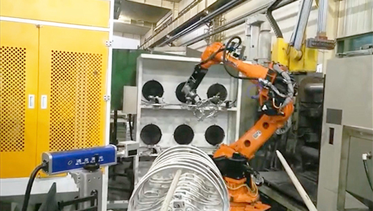 壓鑄件取件、激光打標、沖壓切邊上下料